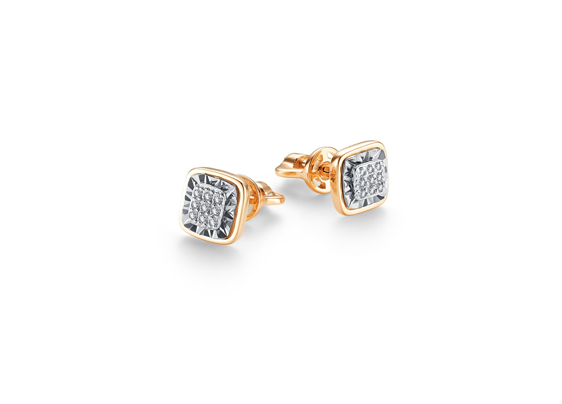 Серьги из золота 585 с бриллиантом