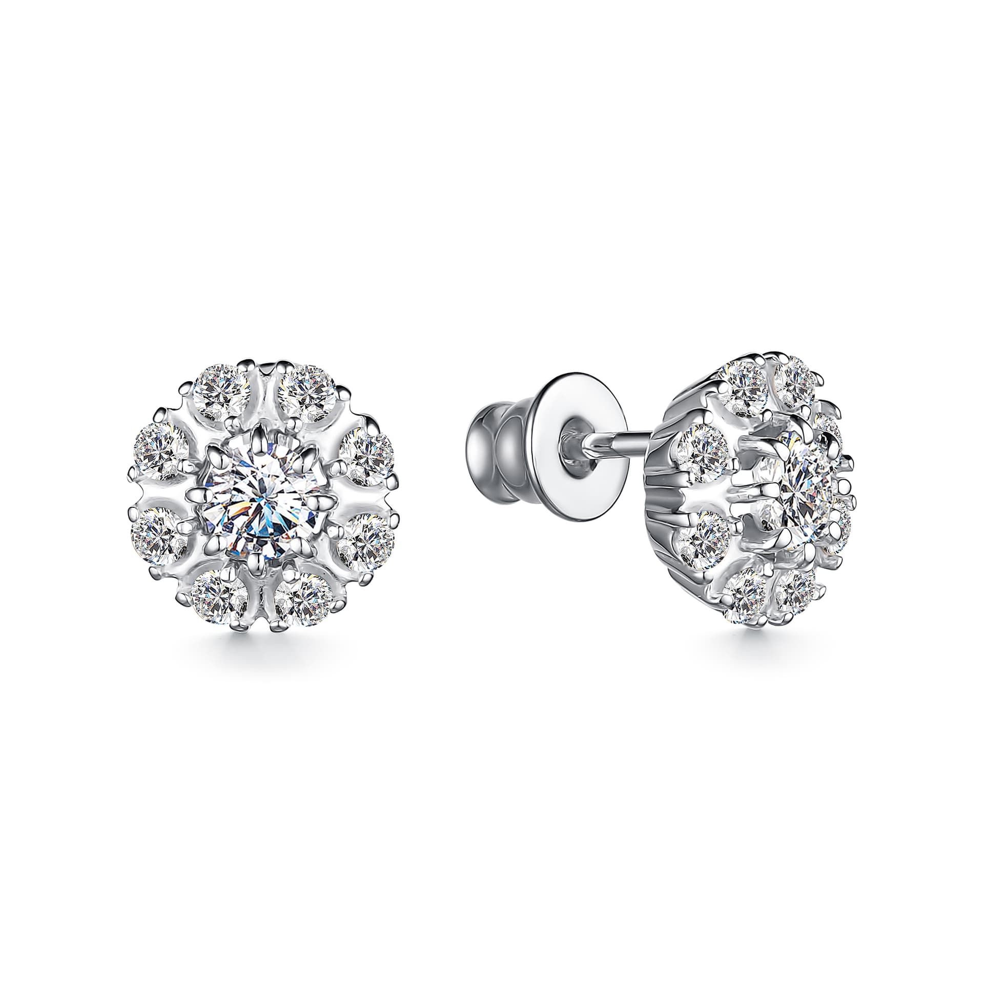 Серьги из серебра 925 с фианитами