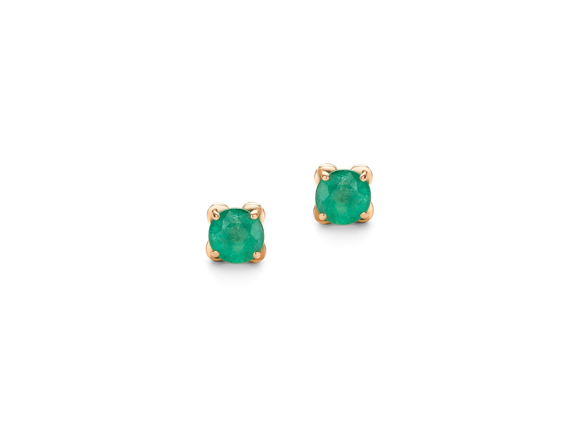 Серьги из золота 585 с изумрудами