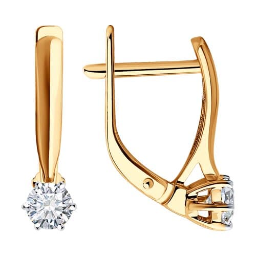 Серьги из золота 585 с бриллиантами