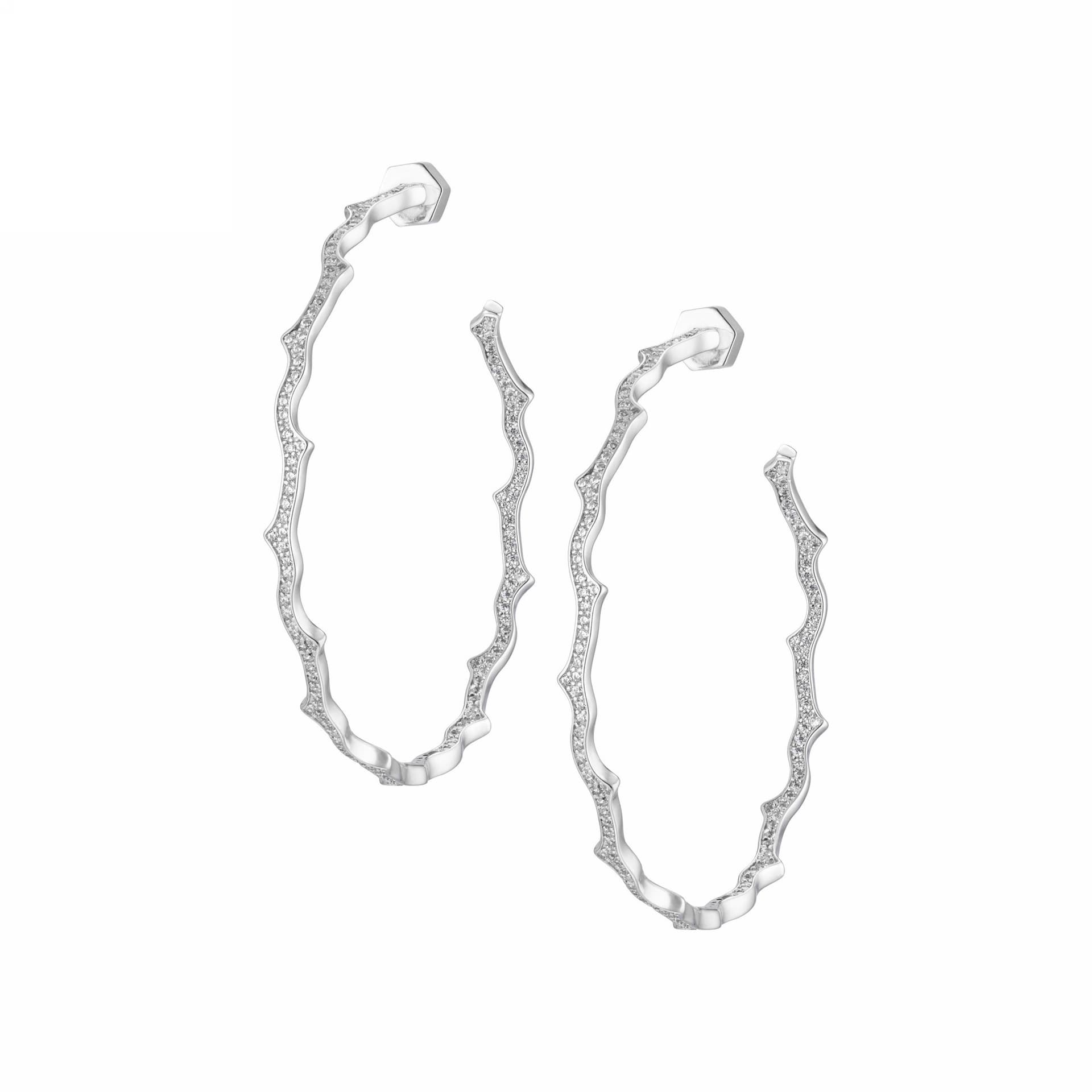 Серьги из латуни с фианит